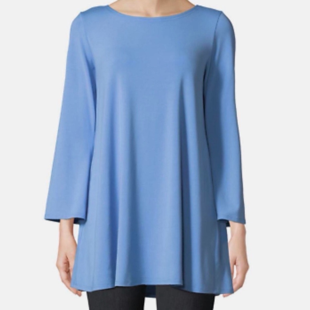 Eileen Fisher Wide-Sleeve Cornflower Blue Tunic (Small)